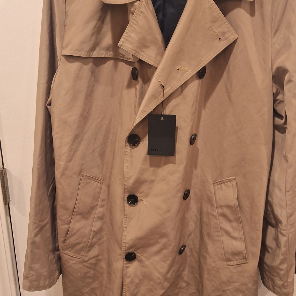 ASOS Tan Double-Breasted Trench Coat